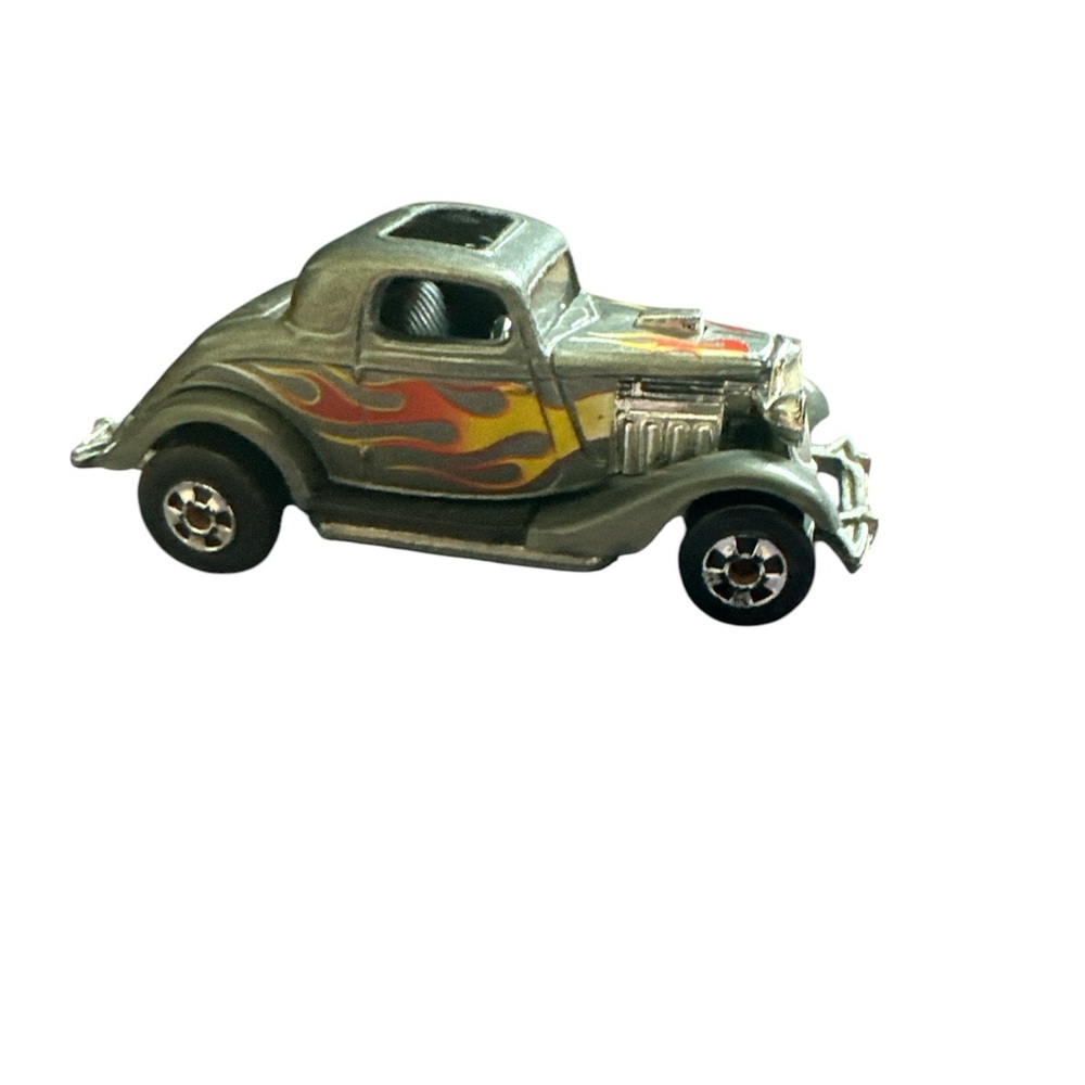 Mattel 1979 Vintage Hot Wheels 34 Ford Coupe Gray With Flames 1:64 Diecast Car